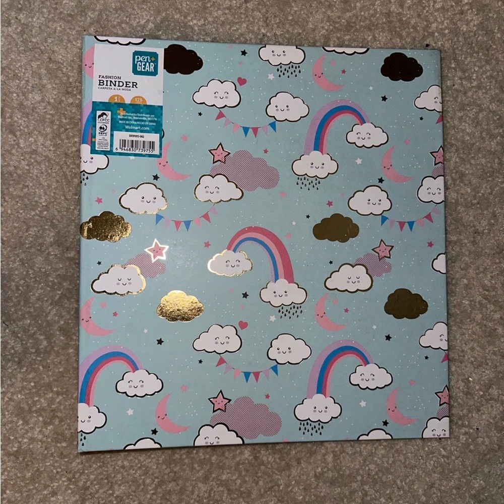 Moon, Cloud, Rainbow 1” Fashion Binder BACK TO SCHOOL SUPPLIES